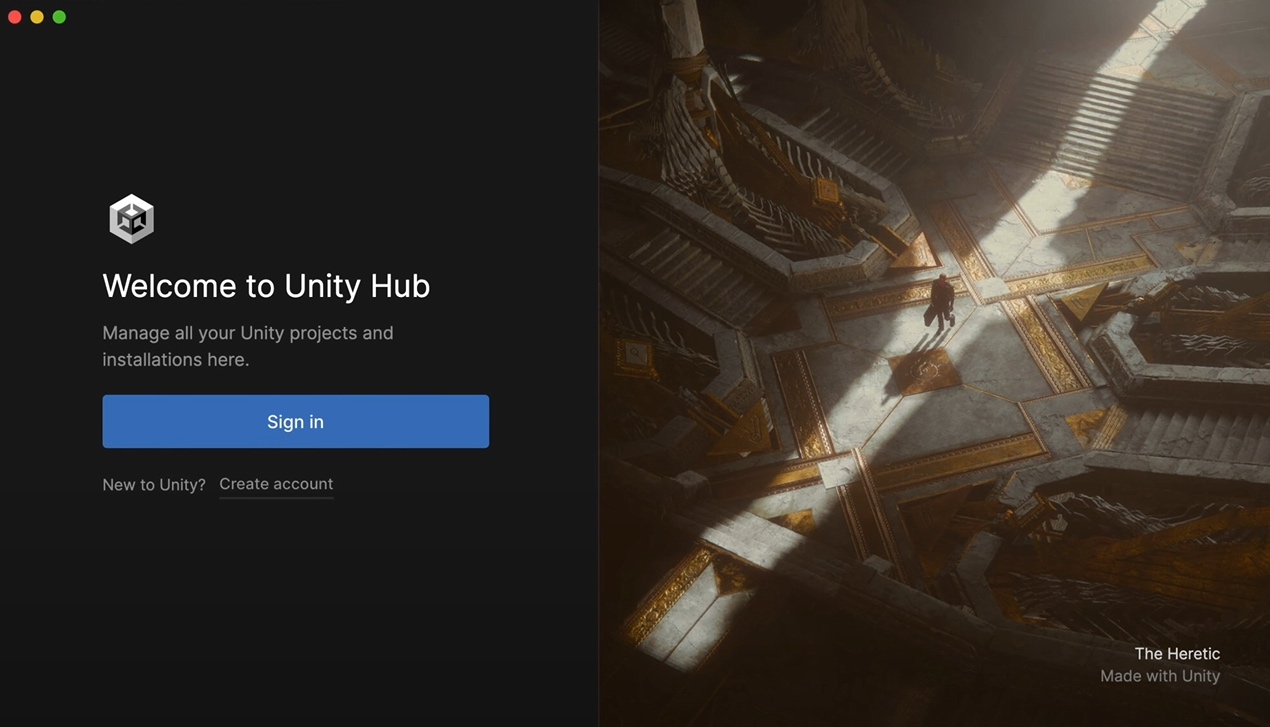 Unity HUB Splash screen