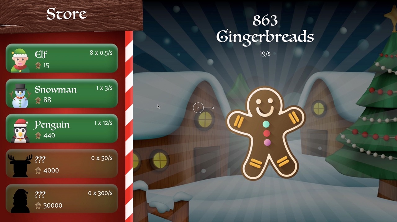 Unity clicker game screenshot