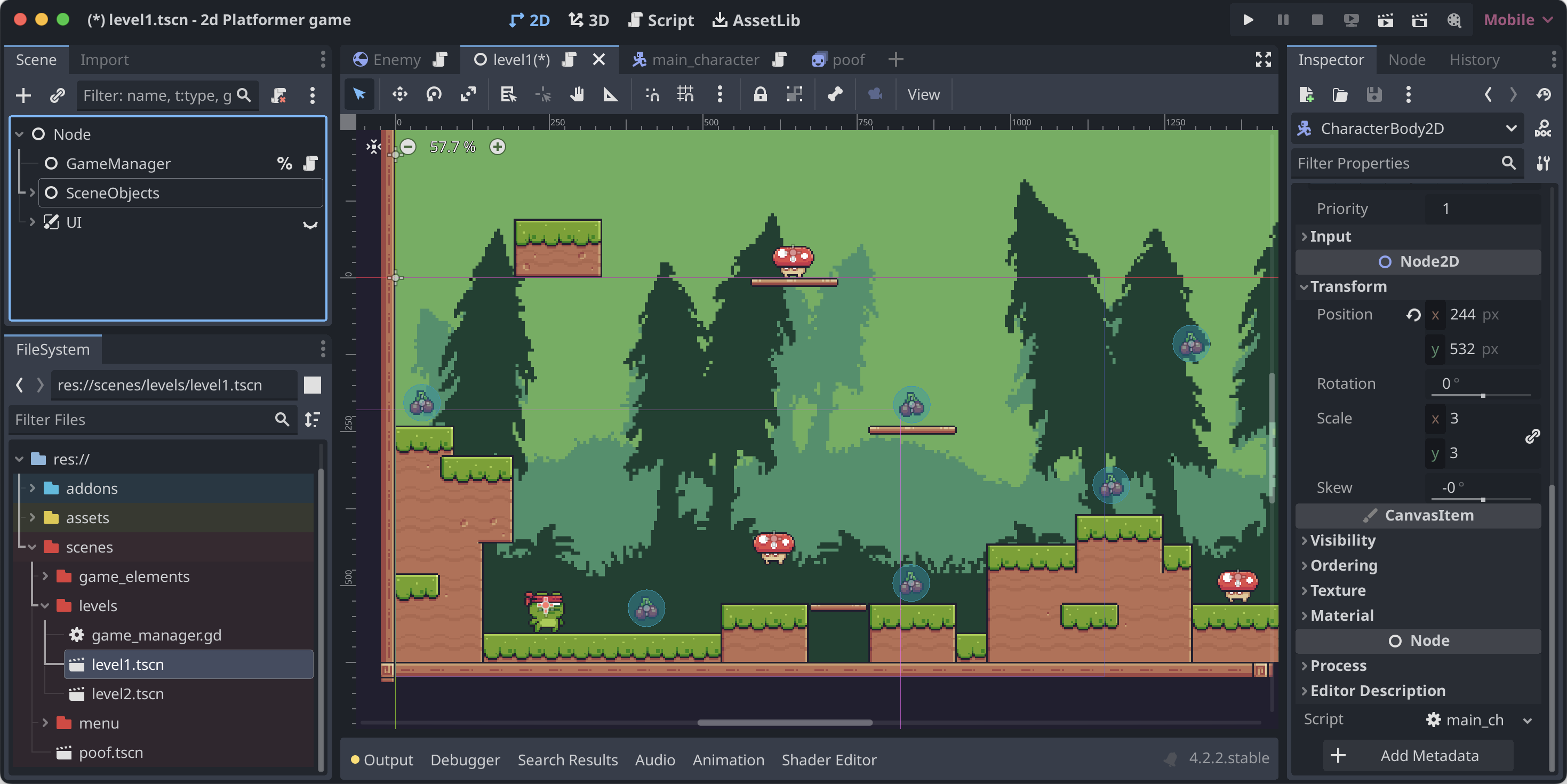 Godot app screenshot